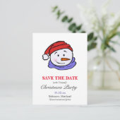 Niedlich Funny Snowman Zeichne | Weihnachts-Party Postkarte (Stehend Vorderseite)
