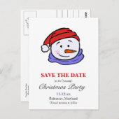 Niedlich Funny Snowman Zeichne | Weihnachts-Party Postkarte (Vorne/Hinten)