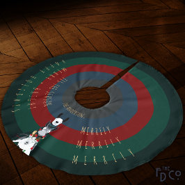 Niedlich Funny Striped Donkey Llama Schafe Persona Polyester Weihnachtsbaumdecke