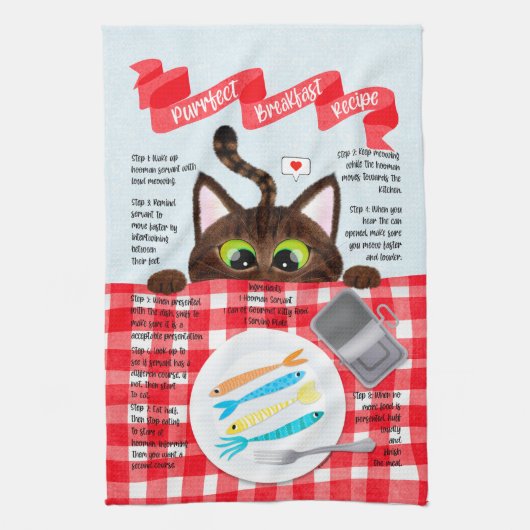 Niedlich Funny Tabby Cat Geschirrtuch (Vertikal)