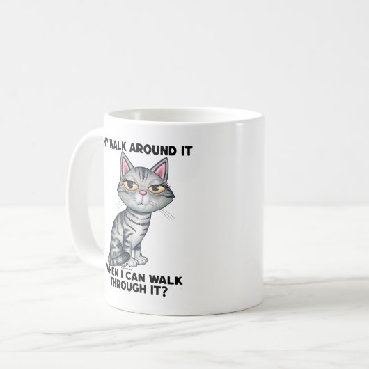 Niedlich Funny Tabby Kitty Cat Kaffeetasse (Vorderseite Links)