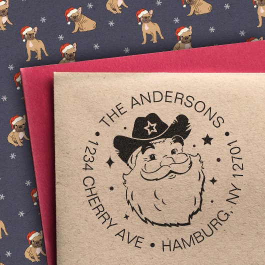 Niedlich Funny Texas Cowboy Weihnachtsfeiern Gummistempel