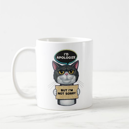 Niedlich Funny Tuxedo Cat Kaffeetasse (Links)