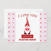 Niedlich Funny Valentinstag Gnome Hearts Postkarte (Vorne/Hinten)