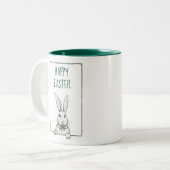 Niedlich Funny Vintag Happy Osterfest Personalisie Zweifarbige Tasse (Vorderseite Links)