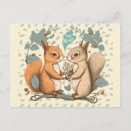 Niedlich Funny Vintag Squirrel Valentinstag Postkarte