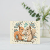 Niedlich Funny Vintag Squirrel Valentinstag Postkarte (Stehend Vorderseite)