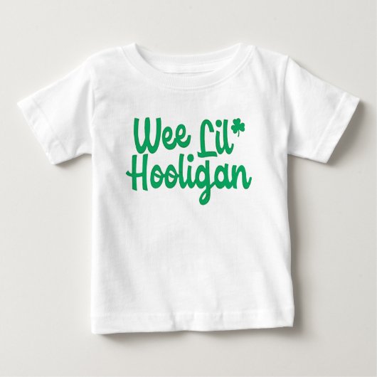 Niedlich Funny Wee Lil Hooligan St Patrick's Day Baby T-shirt (Vorderseite)
