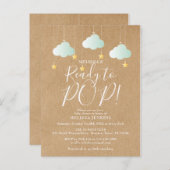 Niedlich für den Pop Rustikale Neutral Baby Dusche Einladungspostkarte (Vorne/Hinten)