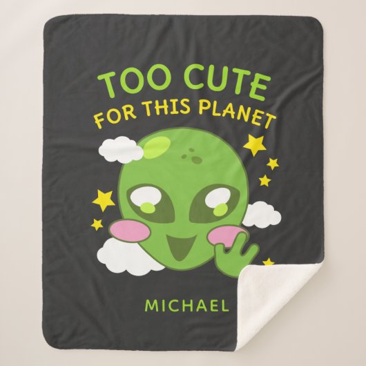 Niedlich für diesen Planet Fun Alien Personalisier Sherpadecke (Vorderseite)
