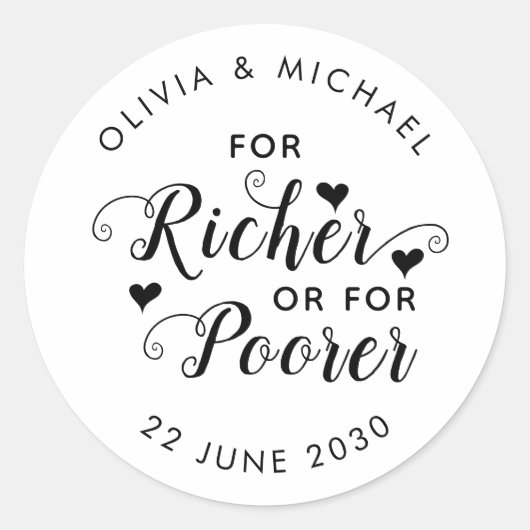 Niedlich für Richer oder für ärmere Lotto-Gastgesc Runder Aufkleber (Vorderseite)