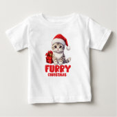 Niedlich Furry Christmas Baby T-shirt (Vorderseite)