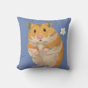 Niedlich Furry Hamster mit einer Blume Kissen