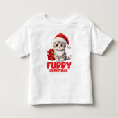 Niedlich Furry Weihnachtskittendesign Kleinkind T-shirt (Vorderseite)