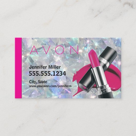 Niedlich Fushia Glitz Avon Business Card Visitenkarte (Vorderseite)