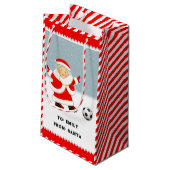Niedlich Fußball Weihnachten Kleine Geschenktasche Geschenktüte (Rückseite Schrägansicht)