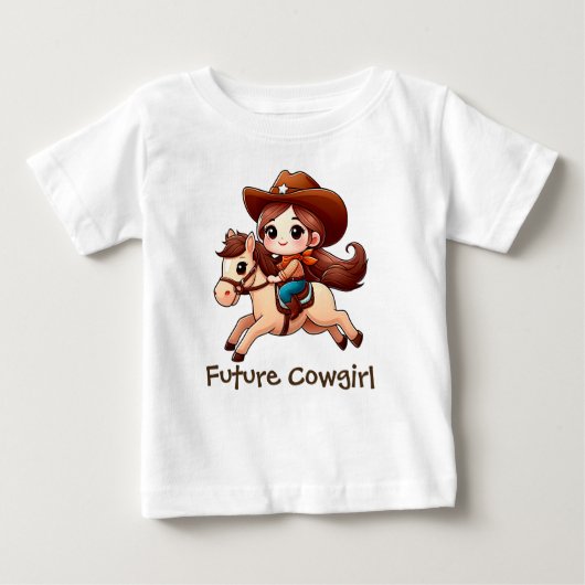Niedlich Future Cowgirl Baby T-shirt (Vorderseite)