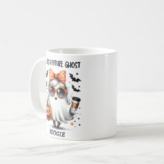 Niedlich Future Ghost Halloween T - Shirt Kaffeetasse (Vorderseite Links)