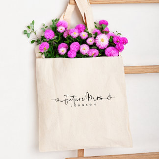 Niedlich Future Mrs. Script Herzring Custom Weddin Tragetasche