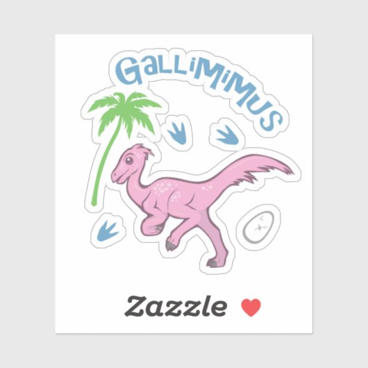 Niedlich Gallimimus Aufkleber (Blatt)