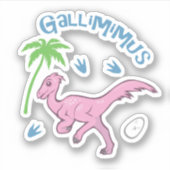 Niedlich Gallimimus Aufkleber (Vorderseite)