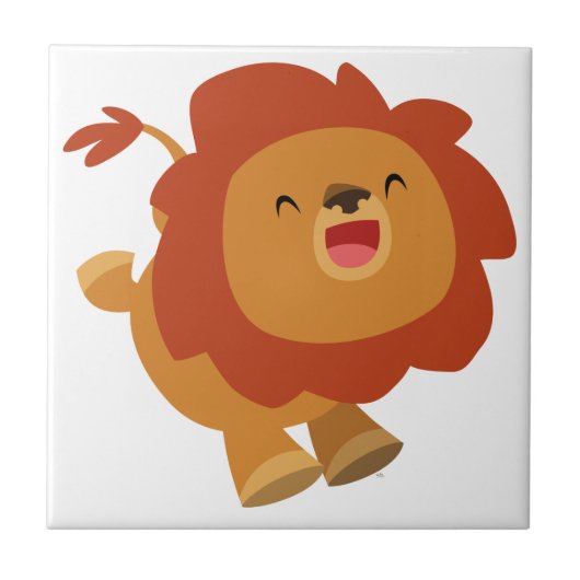 Niedlich Gamboli Cartoon Lion Tile Fliese (Vorderseite)