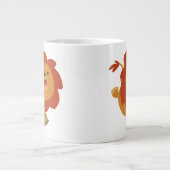 Niedlich Gamboling Cartoon Lion Jumbo Tasse (Vorderseite)