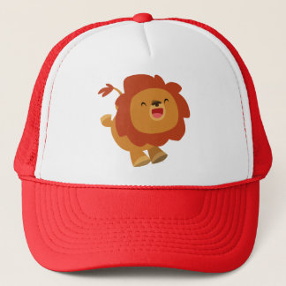 Niedlich Gamboling Cartoon Lion T - Shirt Truckerkappe