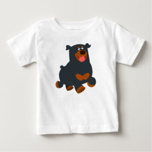 Niedlich Gamboling Cartoon Rottweiler Baby T - Shi T-shirt