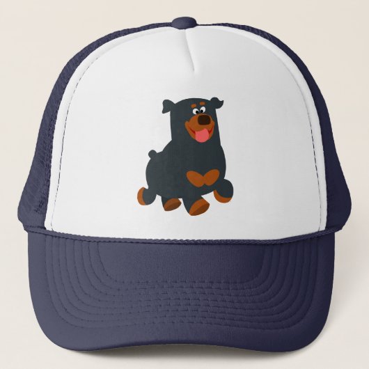 Niedlich Gamboling Cartoon Rottweiler Hat Truckerkappe (Vorderseite)