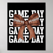 Niedlich Game Day Coquette Bow Football Liebhaber Poster (Vorne)