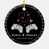 Niedlich Gamer Couple Gaming Video Game Joystick N Keramik Ornament (Hinten)