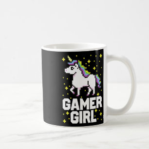 Niedlich Gamer Girl Galaxy Rainbow Unicorn Videosp Kaffeetasse