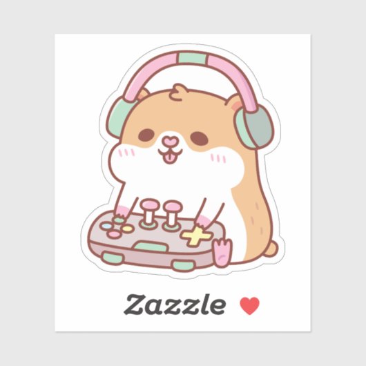 Niedlich Gamer Hamster-Videospiele Aufkleber (Blatt)