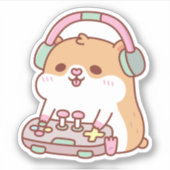 Niedlich Gamer Hamster-Videospiele Aufkleber (Vorderseite)