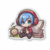 Niedlich-Gamer-Sticker Aufkleber (Vorderseite)