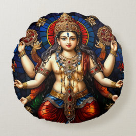 Niedlich Ganesh Blue Elephant God Round Cushion Pi Rundes Kissen