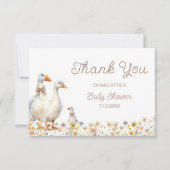 Niedlich Gänse Wildblume Kinderdusche Danke Karte (Vorderseite)