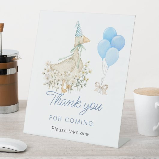 Niedlich Gänsejunge Babydusche Danke für Ihr Komme Sockelschild (In Situ)