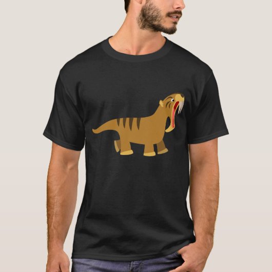 Niedlich Gaping Mouth Cartoon Thylacosmilus T - Sh T-Shirt (Vorderseite)