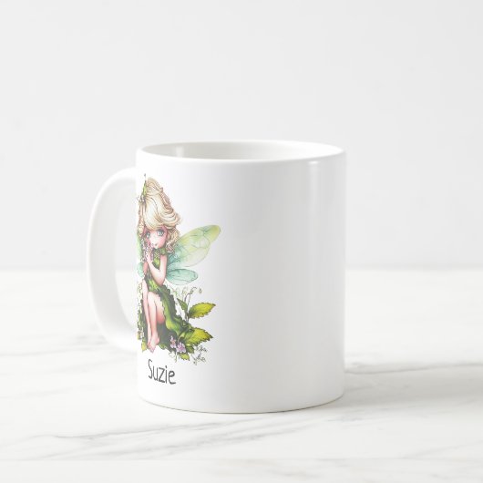 Niedlich Garden Fairy Individuelle Name Kaffeetasse (Vorderseite Links)