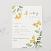 Niedlich Garden Foliage Butterflies Babydusche Einladung (Vorne/Hinten)