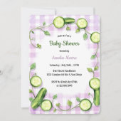 Niedlich Garden Fresh Theme Cucumber Baby Dusche Einladung (Vorderseite)