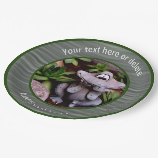 Niedlich Garden Frosch Personalisiertes Party Pappteller (Schrägansicht)