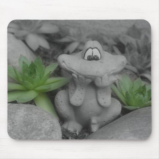 Niedlich Garden Frosch Schwarz-weiß Mousepad (Vorne)
