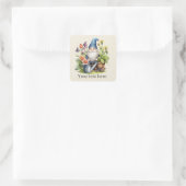 Niedlich Garden-Gnom Quadratischer Aufkleber (Tasche)