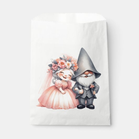 Niedlich Garden Gnome Orange Rustikale Hochzeitsfe Geschenktütchen (Vorderseite)