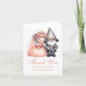Niedlich Garden Gnome Orange Wedding Vielen Dank Karte (Vorderseite)