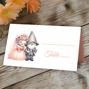 Niedlich Garden Gnome Rustikale Orange Sommerhochz Platzkarte
