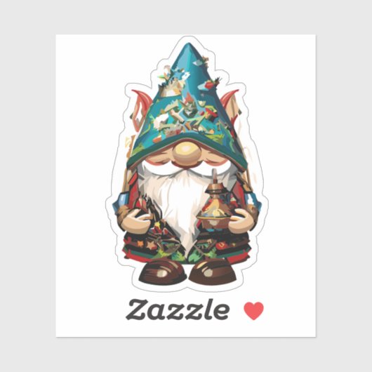 Niedlich Garden Gnome Sticker (Blatt)